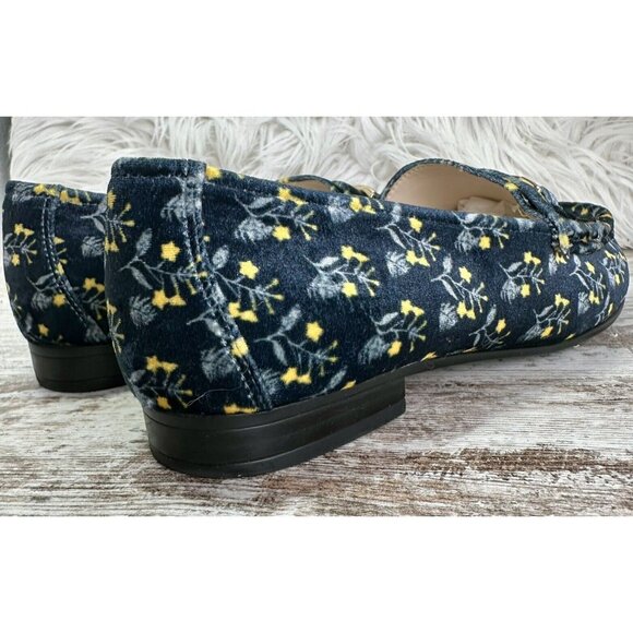 CABI Velvet Loafer Women’s Size 8 Blue/Yellow Horsebit Carnaby Floral 6005 EUC! - Picture 5 of 11